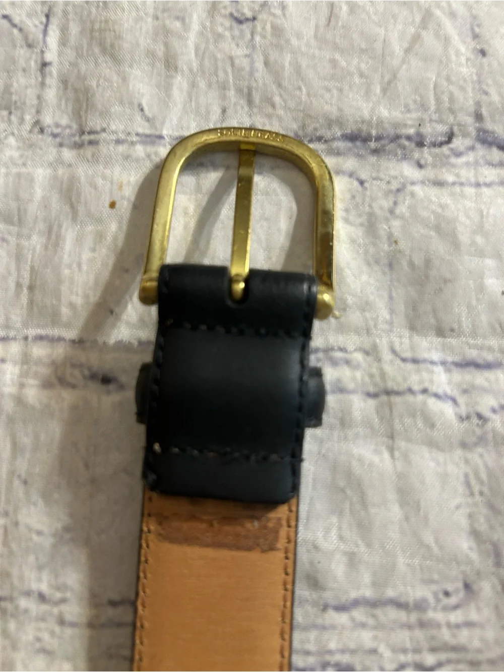 PERRY ELLIS PORTFOLIO BLACK LEATHER AND JOHN HENRY BLACK LEATHER BELTS SIZE 42